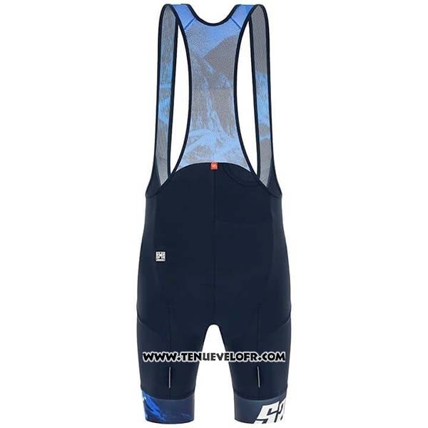 2019 Maillot Ciclismo Tour DE Suisse Fonce Bleu Blanc Manches Courtes et Cuissard